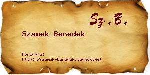 Szamek Benedek névjegykártya