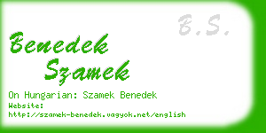 benedek szamek business card